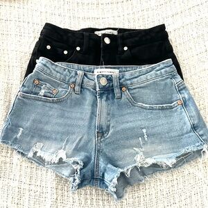 Almost Famous Black and Blue Jean Shorts